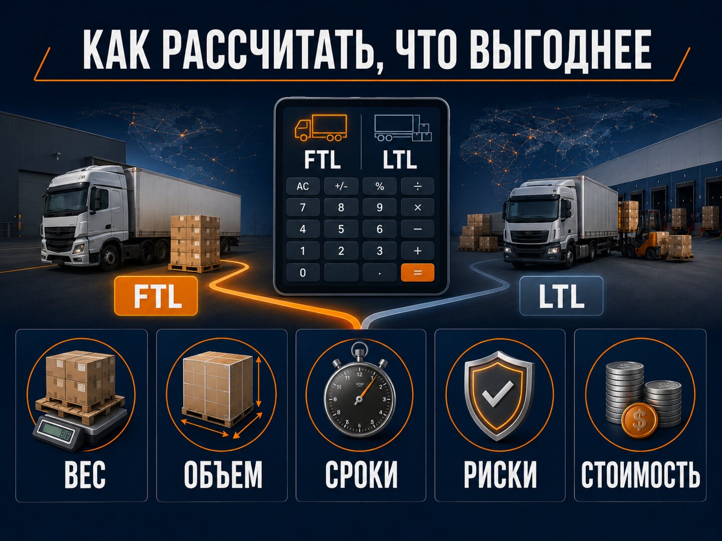 Расчёт стоимости перевозки FTL и LTL
