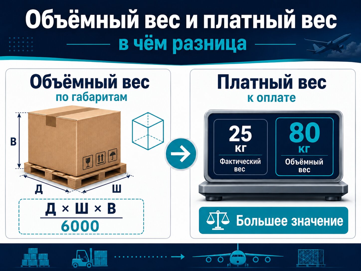 Почему за 25 кг платят как за 80 кг: расчёт объёмного веса груза