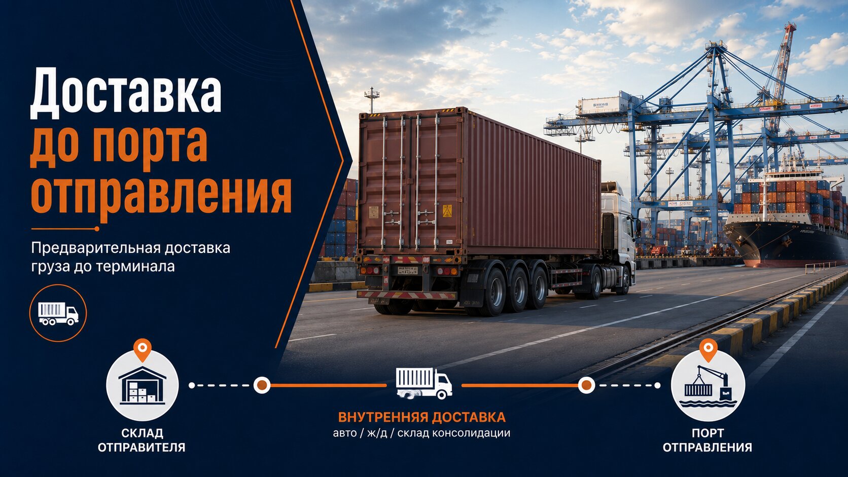 Предварительная доставка контейнера в порт