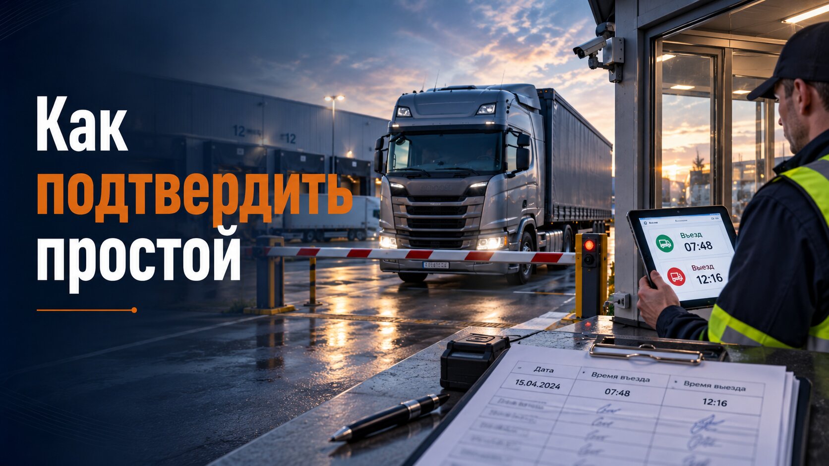 Транспортная накладная, путевой лист и отметки КПП используются для подтверждения времени простоя грузового автомобиля