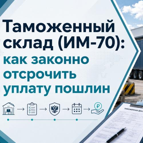 Таможенный склад (ИМ-70): как законно отсрочить пошлины и протестировать рынок ИМ-70: что такое таможенный склад и кому он выгоден