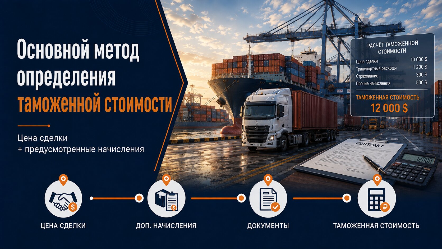 Расчёт таможенной стоимости по цене сделки с добавлением предусмотренных законодательством расходов