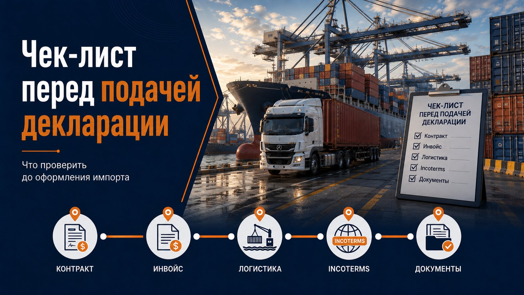 Чек-лист проверки контракта, инвойса, Incoterms, логистических расходов и документов перед таможенным оформлением
