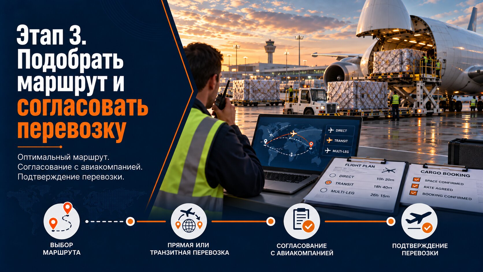 Планирование прямого и транзитного авиамаршрута с учётом температурных складов и времени обработки груза в аэропортах