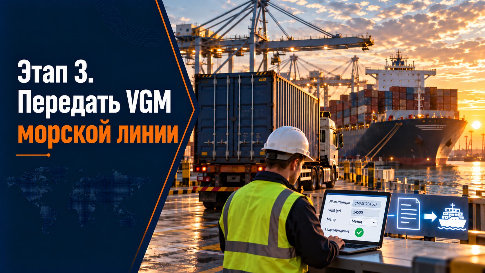 Передача VGM морскому перевозчику